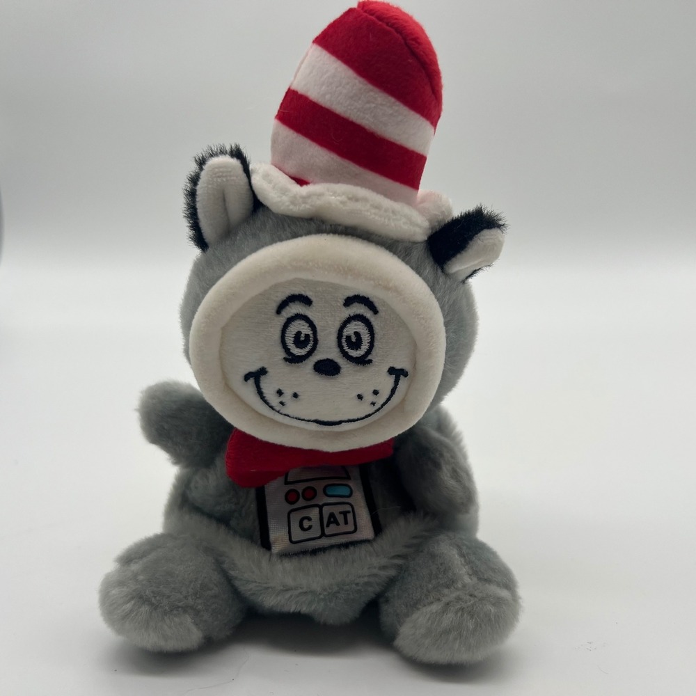 Dr Seuss Cat in the Hat Astronaut Plush Aurora Gray Stuffed Animal Small Toy